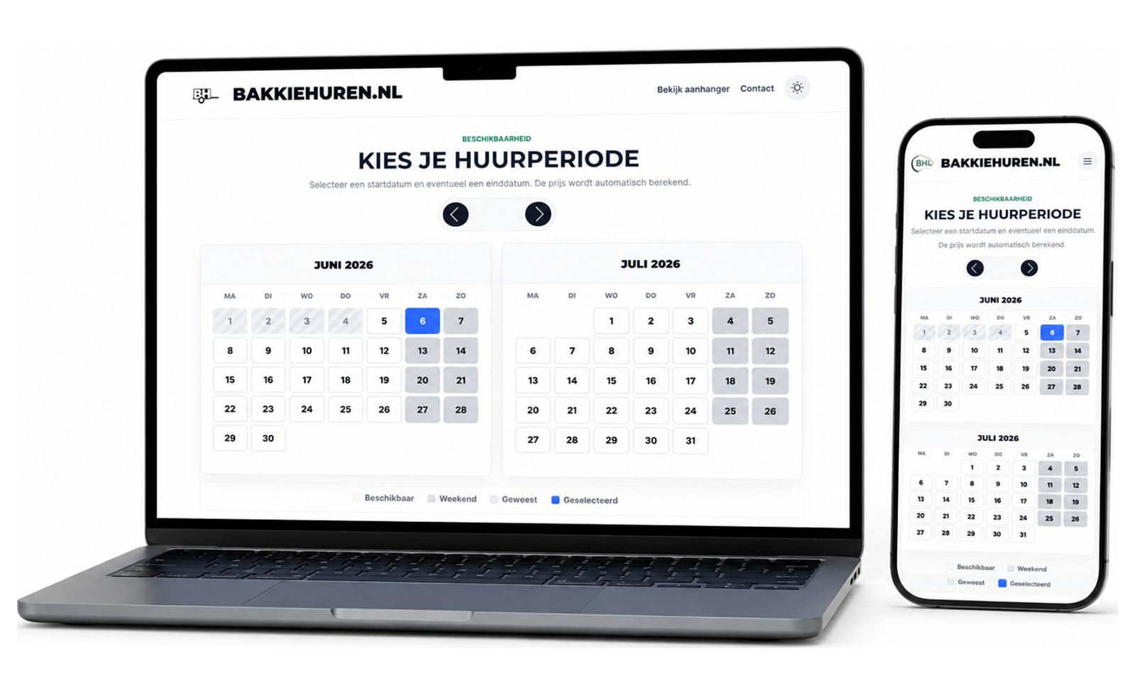 Illustratie stap 2: Kies je huurperiode